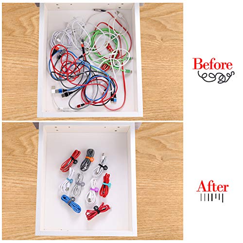 image for SUNFICON 5 Pack Cable Organizers Magnetic Cable Clips Earbuds Cords Wi