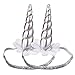 Frienda 2 Pack Unicorn Headband Party Horn Headband Dress Horn Party Flower Headband Unicorn Cosplay Costume Children Party Supplies (Silver)