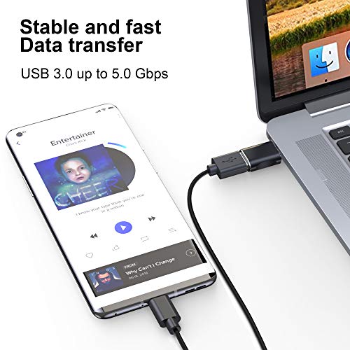 Type-C to USB adapter, USB C to USB 3.0 adapter, aluminum alloy Type C adapter, supports up to 5G data transmission, suitable for MacBook Air 2020, MacBook Pro 2020, iMac 2021, iPad Pro 2021