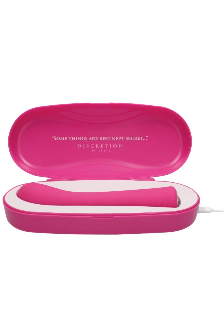Discretion by Shots - Luxury Discrete Rechargeable Jeweled G-spot Vibrator with Station - 10 Speeds - Pink