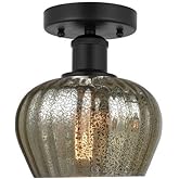 Innovations Lighting Fenton - 1 Light Semi-Flush Mount in Industrial Style-8.25 Inches Tall and 6.5 Inches Wide-Matte Black F