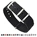 Premium Canvas Fabric Watch Bands Ballistic Nylon Straps Width,Black,18mm