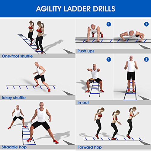 Yes4All Agility Ladder Speed Agility Training Ladder with Carry Bag