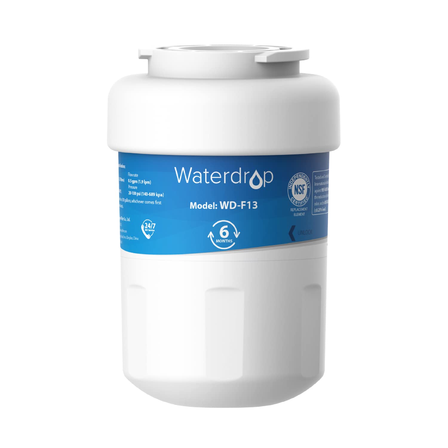 Photo 1 of Waterdrop WD-F13 Water Filter, Replacement for GE® SmartWater® MWF®, MWFINT, MWFP, MWFA, GWF, HDX FMG-1, Kenmore® 9991, GSE25GSHECSS, WFC1201