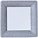 Fancy Disposable Silver Dinnerware Set - 24 Guest - 2 Size Square Plates, Cups, Napkins, Spoons, Forks, Knives - Made of Heavyweight Paper - Posh Dinnerware w/Elegant Design Perfect for Upscale Party