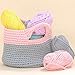 preliked Hand-Knit Woven Thread Thick Basket Blanket Braided DIY Crochet Cloth Fancy Yarn (Grey)