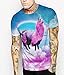 Cfanny Unisex Printed Short Sleeve Jersey Crewneck T-Shirt Top for Couple