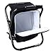 Genenic Fishing Backpack Chair,Portable Camping Stool,Foldable Backpack Stool with Double Layer Oxford Fabric Cooler Bag for Fishing,Beach,Camping,House and Outing (Black)