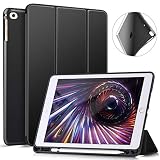 Ztotop Case for iPad 9.7 Inch 2018/2017 Case with Pencil Holder - Lightweight Soft TPU Back Cover with Auto Sleep/Wake, Protective for iPad 6/5th Generation,Black