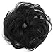 CAISHA 100% HUMAN HAIR Scrunchie Hair Piece Updo Braid Hair Scrunchy Messy Bun Natural Black H312f