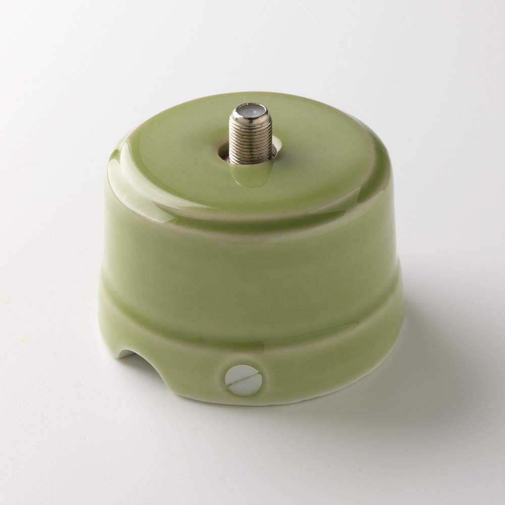 Klartext Belle ÉPOQUE Vintage Style TV Socket for Textile Cable Installation Made of Fine Bone China