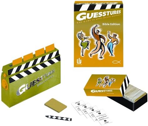 Guesstures Board Game: The Game of Split Second Charades - Bible Edition