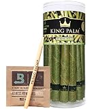 King Palm King Size Palm Leafs | 20 Pack | Natural Slow Burning Pre-Rolled Leaf With Packing Stick and Humidifying Pack