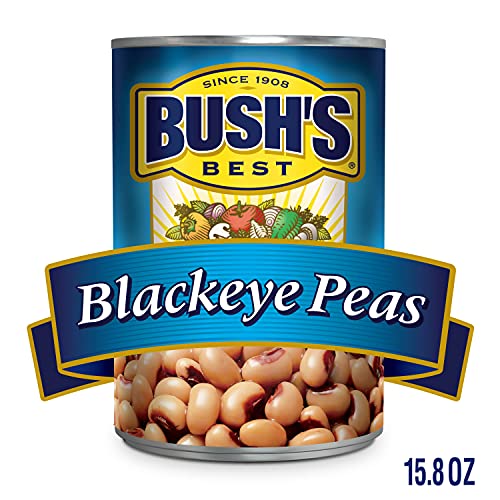 BUSH’S BEST CANNED BLACKEYE PEAS, SOURCE OF PLANT BASED PROTEIN AND FIBER, LOW FAT, GLUTEN FREE, 15.8 OZ