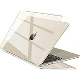 EooCoo Case Compatible with MacBook Air 13 inch M4 2026 2025-2022 M3 M2 A3240 A3113 A2681, Crystal Hard Shell Scratch Resistant Protective Cover Compatible for MacBook Air 13.6 inch Case, Starlight