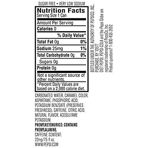 DIET PEPSI MINI CANS, 7.5 OUNCE, 6 COUNT