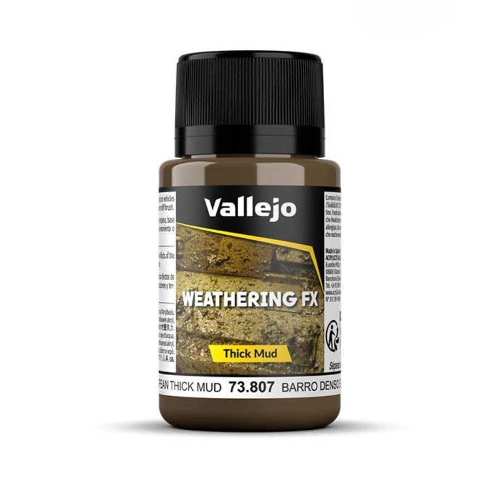 Vallejo "European Thick Mud" Weathering Effect Bottle, Brown, 40 ml