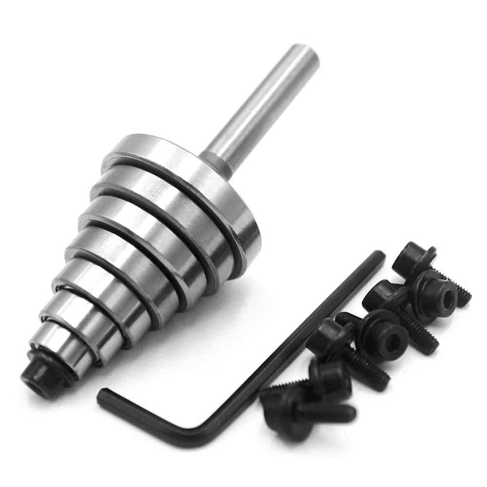 Gasea 7pcs Multi-Sizes Top Mounted Bearings Replacement Kit Rabbeting Router Bit Ball Bearing Guide Repair Set | Inner Dia. 3/16" | Overall Dia. 3/8", 1/2", 5/8", 3/4", 7/8", 1", 1-1/8"