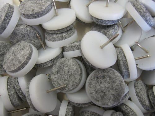 Heiko Bulk box of 100 felt & nylon nails - 24mm diameter - chair leg feet glides anti scratch wood floor potection