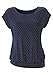 Coutgo Woman Sexy Short Sleeve Shirt Round Neck Dots Blouse Tops (L, Navy)