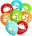 Nerdy Words Fish and Bobber Balloons (16 pcs) Fishing Party Decorations (Red, Orange, Aqua, Lime)