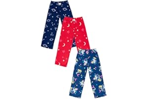 Mad Dog Concepts Girl's Pajama Pants - 2/3 Pack, Soft Micro Fleece Fashion Sleepwear Lounge. Sizes: 6-8, 10-12, 14-16.