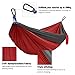 Kootek Camping Hammock Portable Indoor Outdoor Tree Hammock with 2 Hanging Ropes, Lightweight Nylon Parachute Hammocks for Backpacking, Travel, Beach, Backyard, Hiking (Grey/Red)