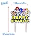 Cartoon Cake Topper Happy Birthday Blue Video Game Theme Decor Picks for Baby Shower Birthday Acrylic Party Decorations Supplies