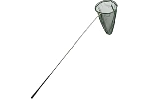 RESTCLOUD Professional Insect and Butterfly Net with 14" Ring, 26" Net Depth, 59" Telescopic Handle Full Extends to 73" Stain