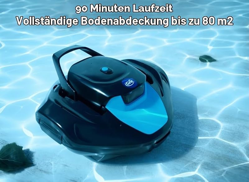 MOOVO. Poolroboter Kabellos. 90 Min Laufzeit. Pools bis 80m²