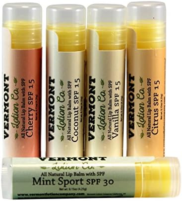 Lip Balm with SPF 15 &amp; 30, Variety 5 Pack