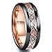 Nuncad Men's Tungsten Wedding Ring Beveled Edge Rose Gold Plated 8mm Celtic Dragon Polished Size 10