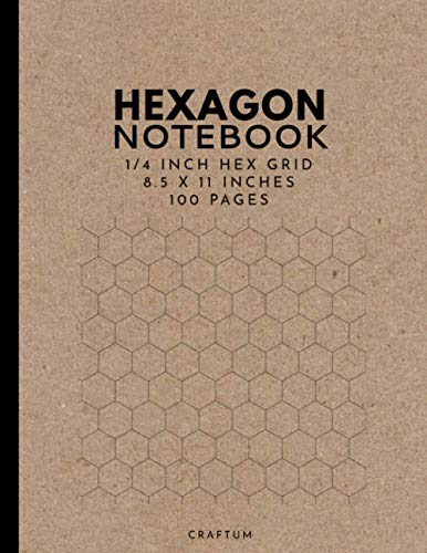 Hexagon Notebook: 1/4" Hex Grid Notebook for