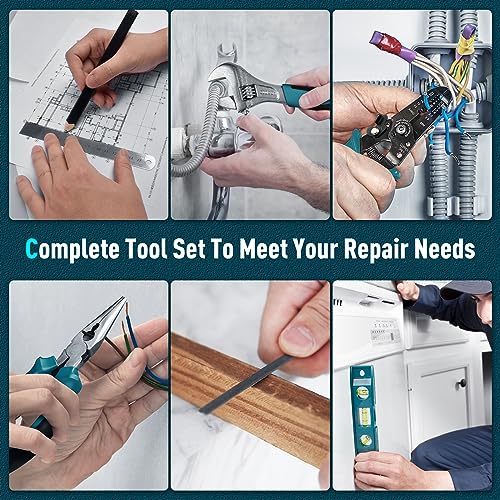 Sundpey Tool Box 379 Pieces, Tool Box Filled with Drawer, General Tool Set, Household Tool Box Tool Set for Household Repairs and DIY, Blue