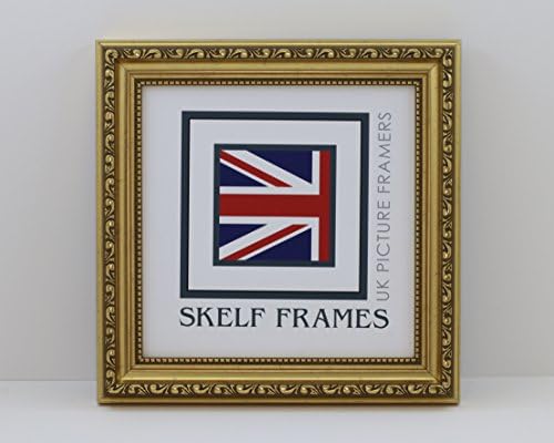 Skelf Frames 16 x 16 Inches Square Picture Photo Frame in Ornate Gold with Glass Hand made in Yorkshire (Multiple Sizes and Colours)