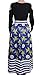 VLUNT Women's African Floral Print A Line Long Skirt Pockets Two Pieces Maxi Dress,Blue,Large