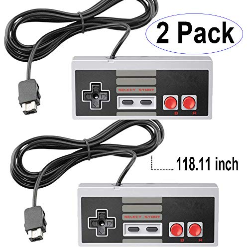 NES Classic Controller with 10FT Cable [2-Pack] for NES Classic Edition Mini,SNES Classic 2017 - Wired Joypad/Gamepad Console