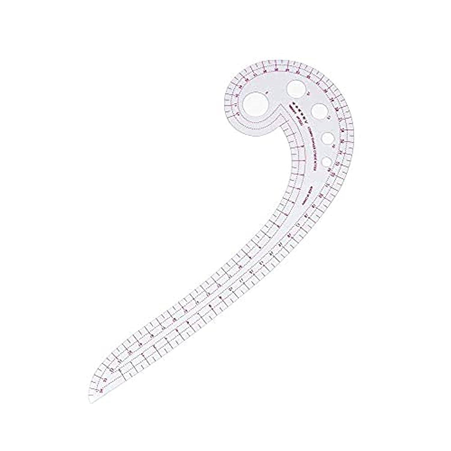 Jieddey Curved Ruler - French Metric Sewing Ruler for Dressmaking and Pattern Design