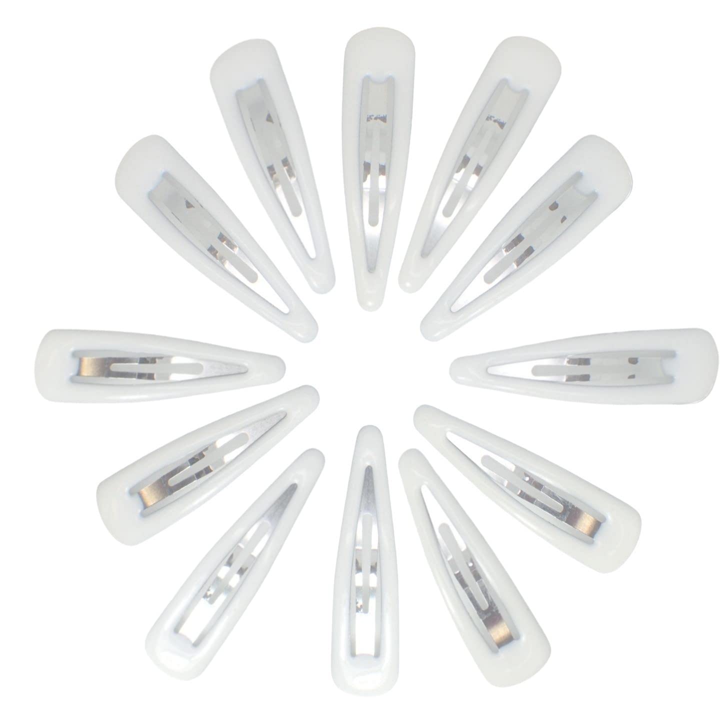 Topkids Accessories 12pc Snap Clips 5cm / 2" Snap Hair Clips Women Girls Kids Sectioning Slide Hair Grip Styling Fine Hair Thick Hair Bendies Sleepies School Uniform Colours Epoxy (White)