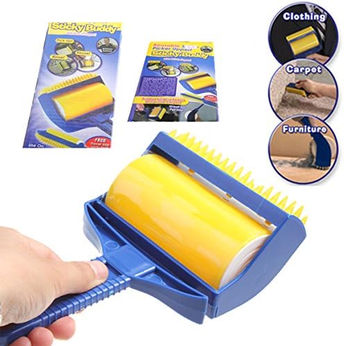 LILACORP Rubber Sticky Picker Cleaner Reusable Catcher Roller Built-in Fingers Brush Sticky Buddy Lint Sticking Roller Remov