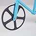 Pizza Cutter - Bicycle Pizza Cutter Wheel Pizza Slicer Sharp Dual Stainless Steel Bike Wheels with a Display Stand by Yuxing (Blue)