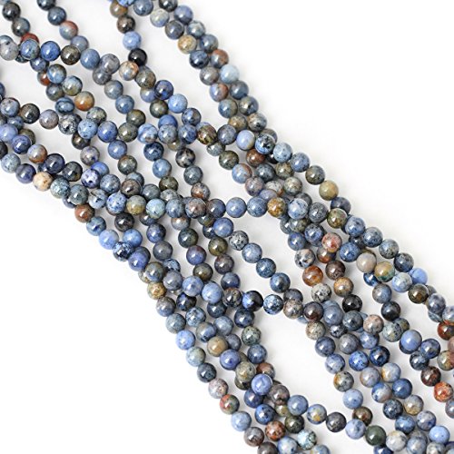 Qiwan 60PCS 6mm Natural Sunset dumortierite Gemstone Beads Gem Round Loose Beads for Jewelry Making 1 Strand 15"