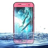 Eazewell Durable Ultra Slim 100% Water Resistant Skin Waterproof Case Shockproof Crashproof Dustproof Hard Shell Protective Box Rugged Cover for Samsung Galaxy S7 edge SM-G935 (Pink)