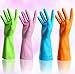 Foyojo 4-Pairs Reusable Waterproof Household Nitrile Gloves for Kitchen Dish Washing Laundry Cleaning Medium Car-Washing