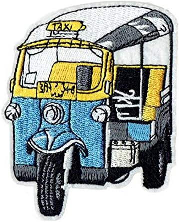 Tuk Tuk Thailand TAXI Iron on Patches , DIY for Hat, Cap, Polo, Backpack, Clothing, Jacket, Shirt (Size: 7 x 9 cm)