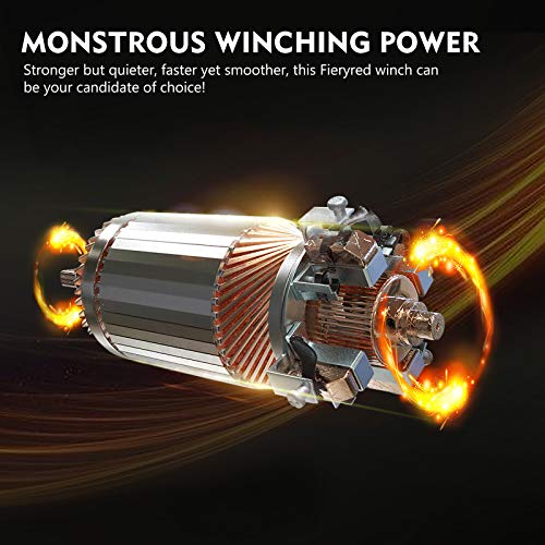FIERYRED 12V Electric Winch with Synthetic Rope 4500LBS Wireless Towing Winch Kits for ATV UTV Off-Road with Mounting Plate Fairlead Hook - Image 2