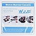Wuudi 4-Pack Reusable Stove Burner Covers Non-stick Cuttable Protectors for Gas Range Stove Burners in Different Sizes