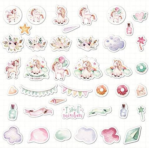 RARVIS 40 PCS Stickers Hand Account Stickers for Teens, Girls, Adults, Waterproof, Cute Notebook Decoration Stickers (20 Available)