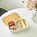 EOIMS Bento Box for Adults Japanese Bamboo Lunch Box,Leak-Proof Lunch Containers for Work Microwave Safe BPA-Free (Bamboo White)
