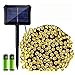 Icicle Dual Power String Lights Outdoor, 72 Ft 8 Modes 200 LED Waterproof Battery & Solar String Lights for Indoor/Outdoor, Garden, Patio, Fence and Holiday Decorations(Warm White)